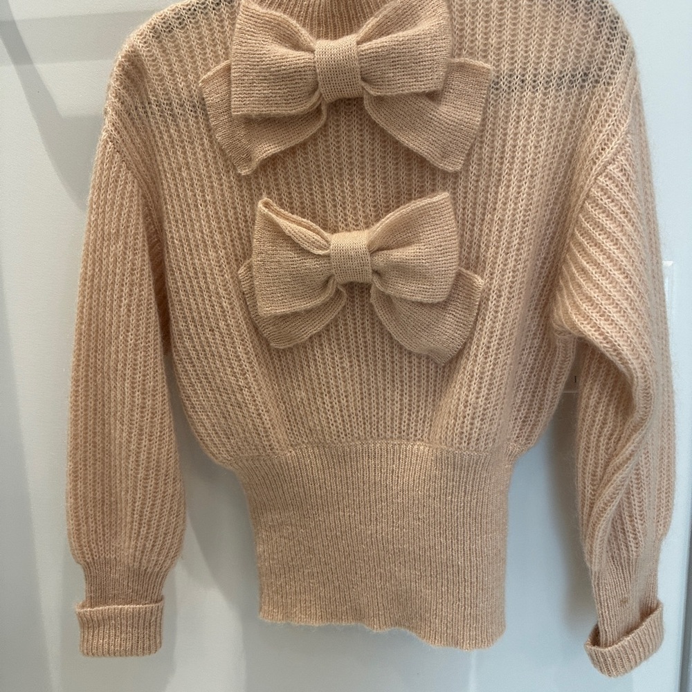 Zimmermann Beige Sweater with Bow Details